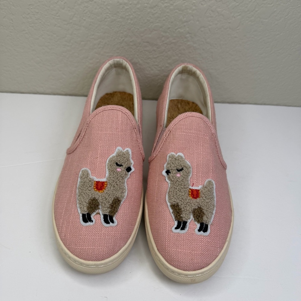 Soludos Women’s Dusty Pink Embroidered Llama Slip-On Comfy Sneakers Size 8.5